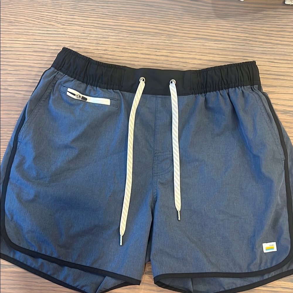 Vuori Men's Athletic Shorts - Blue and Black